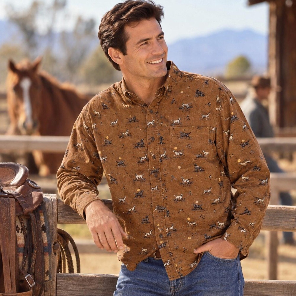 Duluth Trading Co Free Swingin Flannel Shirt Mens XL Hunting Dog Lab 100% Cotton
